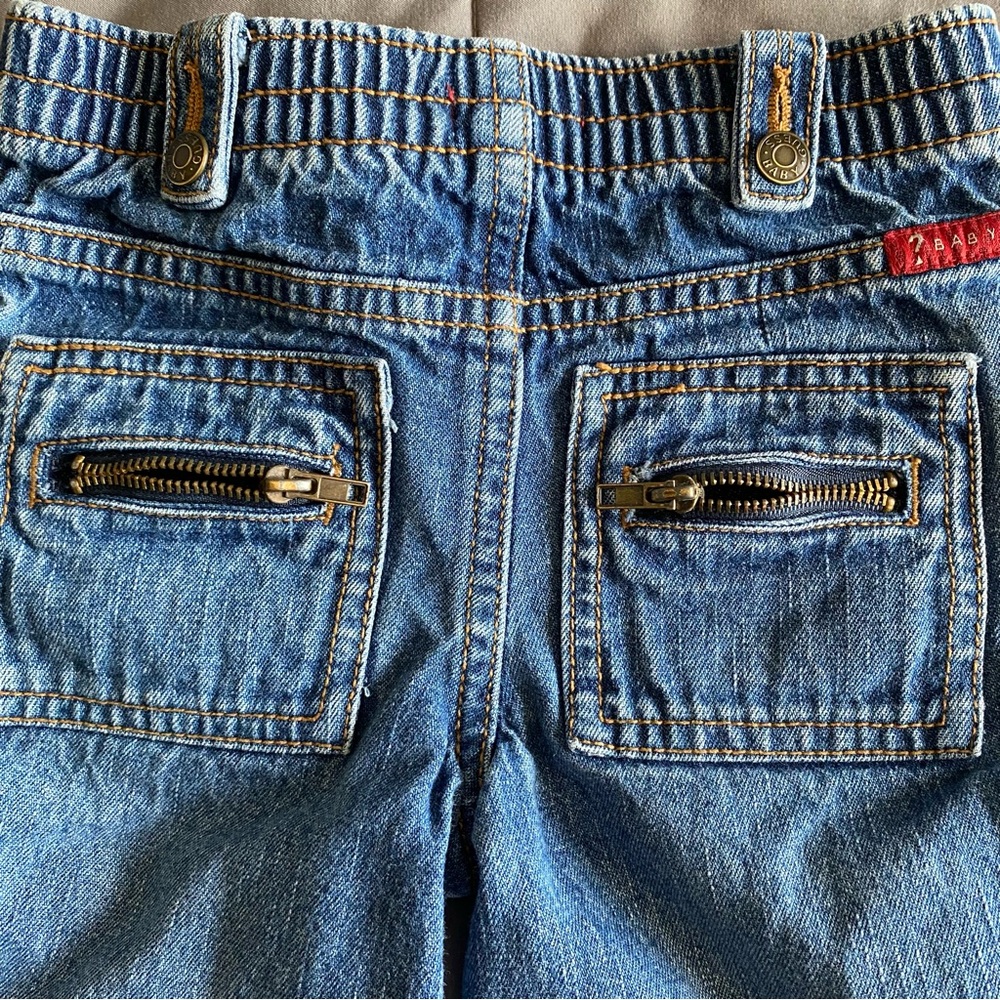 VTG Guess Baby Boy 6/9 Mo Denim Blue Jeans Zipper Pockets Snap Y2K 100% Cotton - Picture 8 of 16